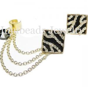 Gold Zebra Chain Ear Cuff Set